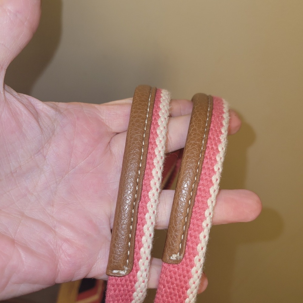 Tommy‎ Hilfiger Tote Bag Womens Denim Straw Pink Striped Handles Large Beach... - Picture 7 of 10
